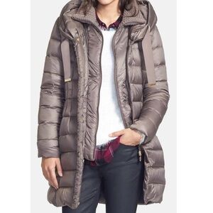 NWT Tahari Packable Down Coat Knit-Collar Jacket, XS